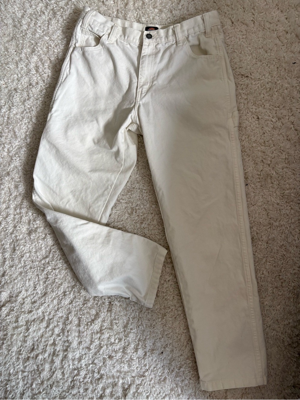 Dickies Men's White Straight-Fit Carpenter Pants